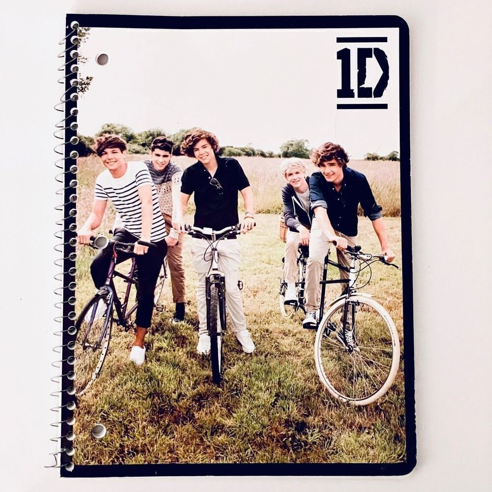 NWT Gorgeous 1D One Direction on bicycles Spiral 70 Pages Notebook